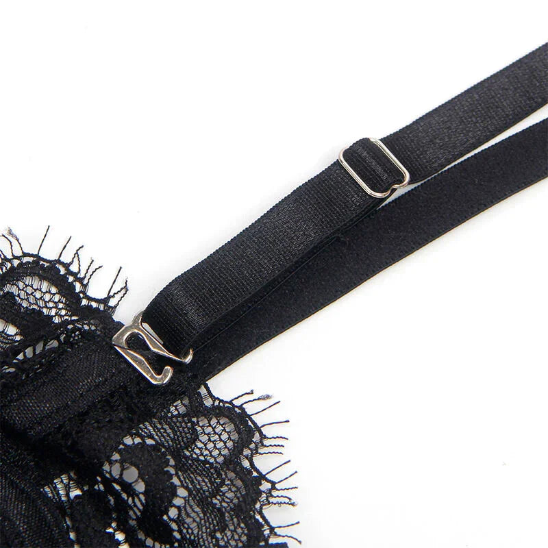 SUBBLIME - 955496 BODY DE ENCAJE CON LAZOS Y LIGAS NEGRO S/M - Nuvica