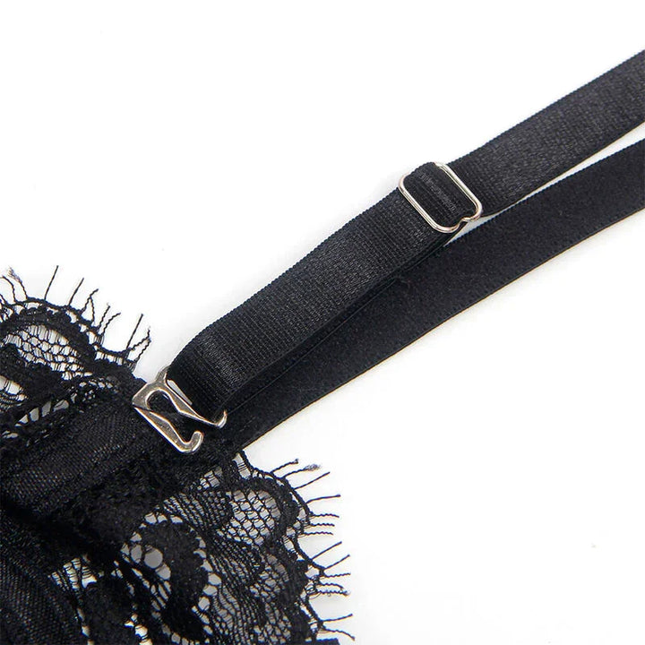 SUBBLIME - 955496 BODY DE ENCAJE CON LAZOS Y LIGAS NEGRO S/M - Nuvica