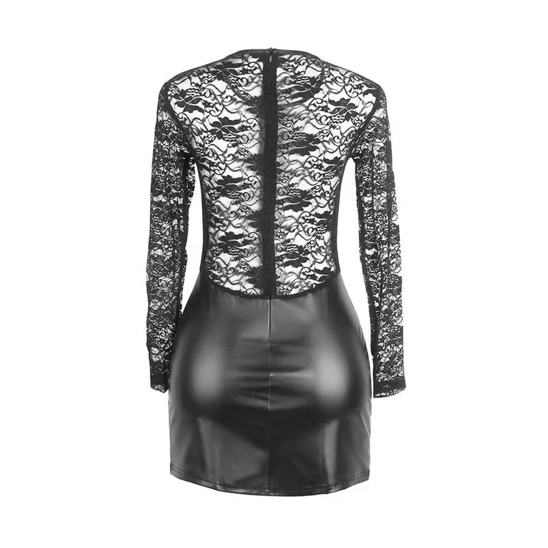 SUBBLIME - 955601 VESTIDO DE MANGA LARGA CON ENCAJE NEGRO L/XL - Nuvica