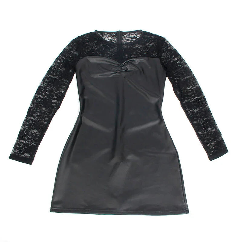 SUBBLIME - 955601 VESTIDO DE MANGA LARGA CON ENCAJE NEGRO L/XL - Nuvica