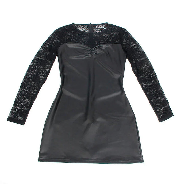 SUBBLIME - 955601 VESTIDO DE MANGA LARGA CON ENCAJE NEGRO L/XL - Nuvica
