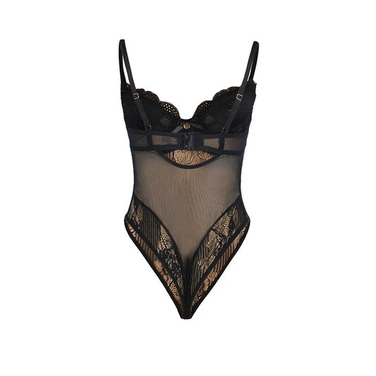 SUBBLIME - 955625 BODY DE ENCAJE CON CIERRE INFERIOR NEGRO L/XL - Nuvica