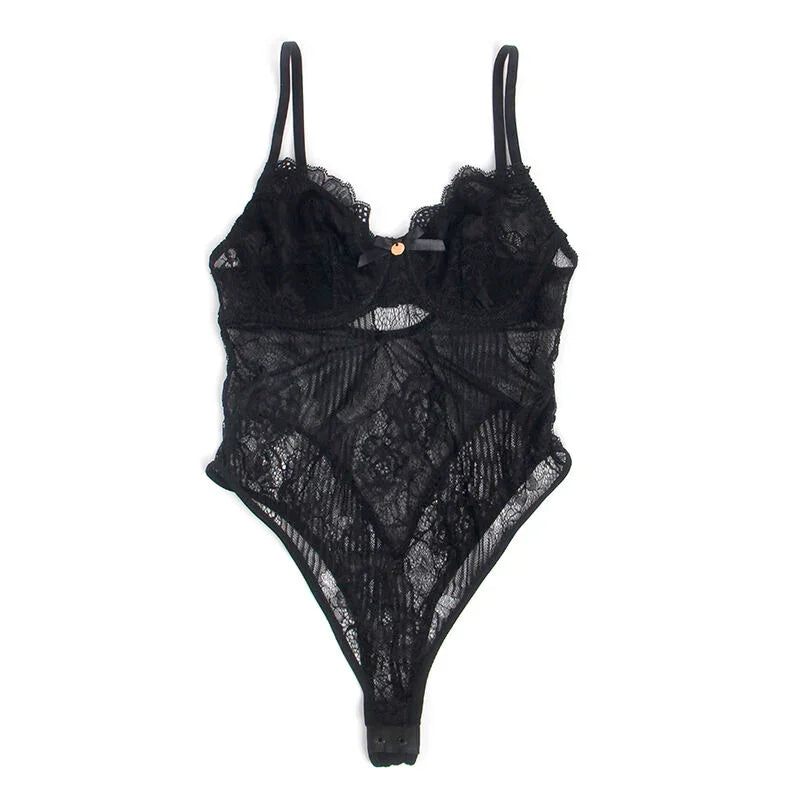SUBBLIME - 955618 BODY DE ENCAJE CON CIERRE INFERIOR NEGRO S/M - Nuvica