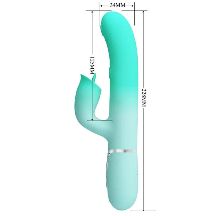 PRETTY LOVE - GIGI VIBRADOR RABBIT MULTIFUNCIÓN VERDE AGUA - Nuvica