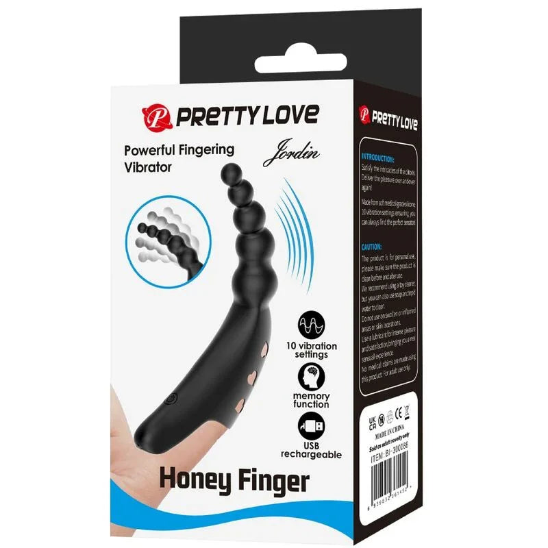 PRETTY LOVE - JORDIN VIBRADOR DE DEDO 10 VIBRACIONES NEGRO - Nuvica