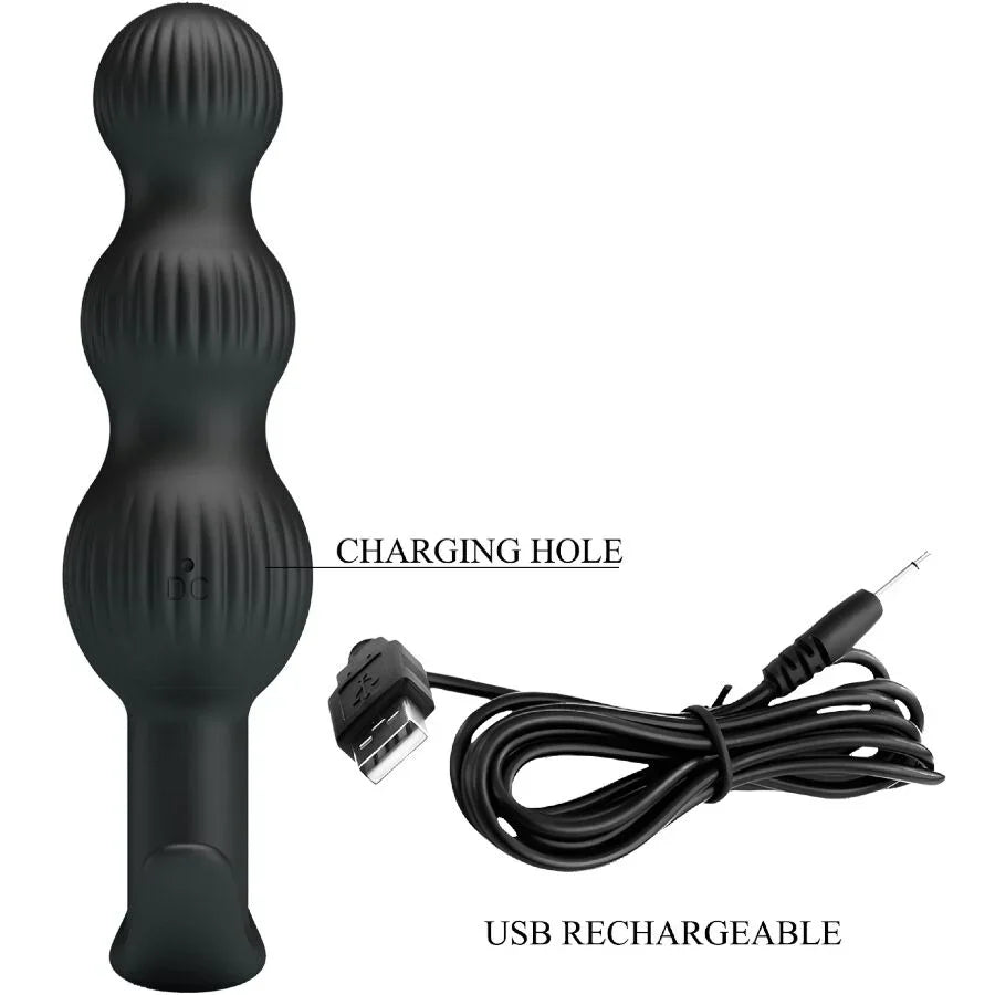 PRETTY LOVE - SIDNEY VIBRADOR ANAL 10 VIBRACIONES NEGRO - Nuvica