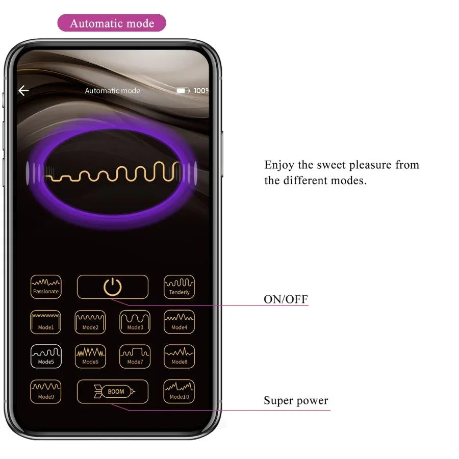 PRETTY LOVE - LEVIATHAN VIBRADOR CONTROLADO POR APP MORADO - Nuvica