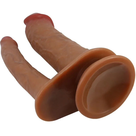 PRETTY LOVE - GORAN DOBLE DILDO REALÍSTICO NATURAL MULATO - Nuvica