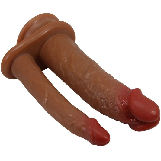 PRETTY LOVE - GORAN DOBLE DILDO REALÍSTICO NATURAL MULATO - Nuvica