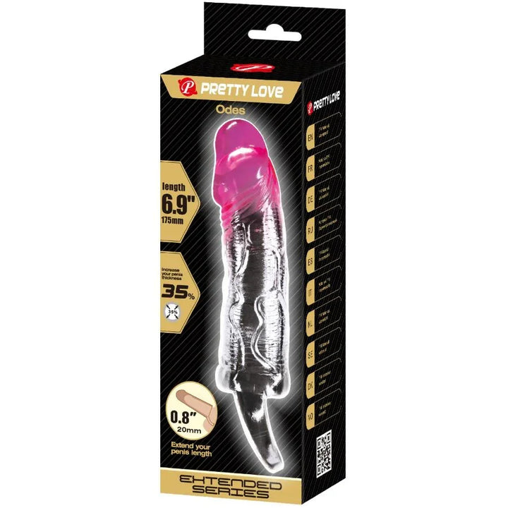 PRETTY LOVE - ODES FUNDA REALÍSTICA ALARGADORA DE 2 CM PARA PENE ROSA - Nuvica