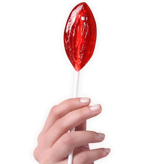 SECRETPLAY - EXPOSITOR SURTIDO PIRULETAS VAGINA FRESA 40 UNIDADES - Nuvica