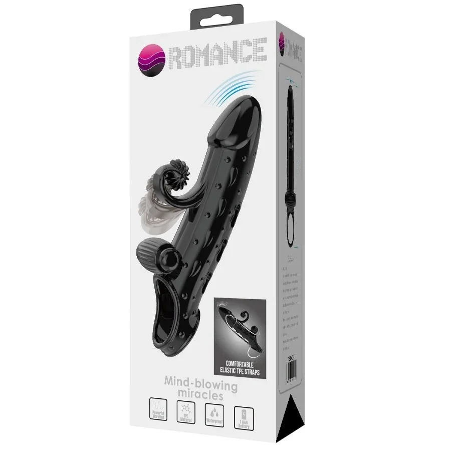 ROMANCE - FUNDA PARA PENE CON VIBRACIÓN NEGRO - Nuvica