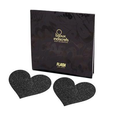 BIJOUX - INDISCRETS PEZONERAS FLASH CORAZÓN NEGRO - Nuvica