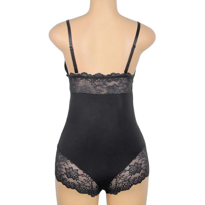 SUBBLIME - TEDDY DETALLE ENCAJE FLORAL NEGRO L/XL - Nuvica