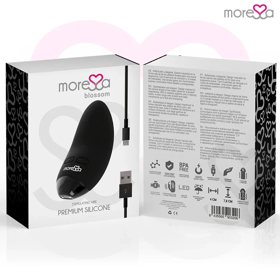 MORESSA - BLOSSOM MASAJEADOR PERSONAL NEGRO - Nuvica