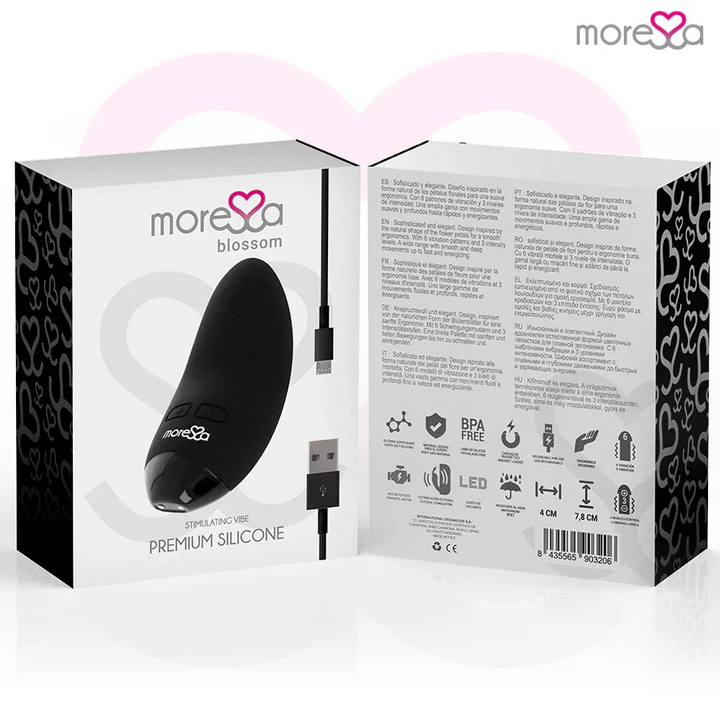 MORESSA - BLOSSOM MASAJEADOR PERSONAL NEGRO - Nuvica