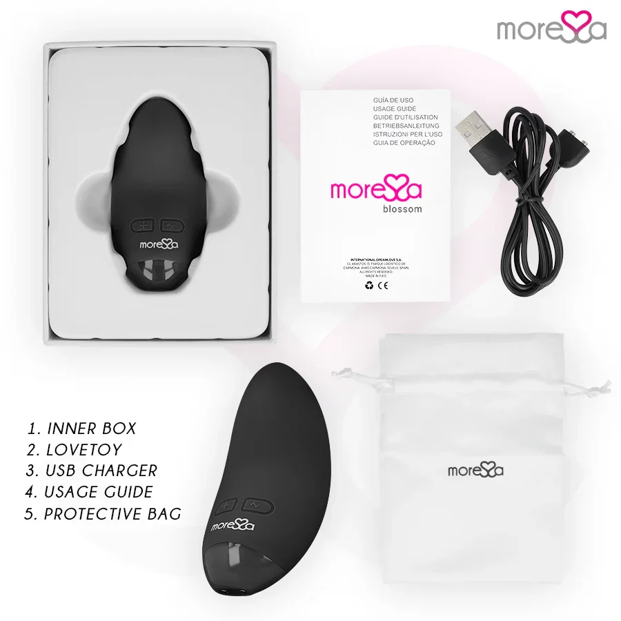 MORESSA - BLOSSOM MASAJEADOR PERSONAL NEGRO - Nuvica
