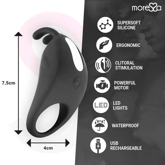 MORESSA - BRAD PREMIUM SILICONE RECARGABLE NEGRO - Nuvica