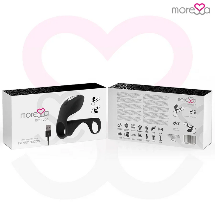 MORESSA - BRANDON POTENTE ANILLO VIBRADOR CON FUNDA DE ENGROSAMIENTO MASCULINO - Nuvica