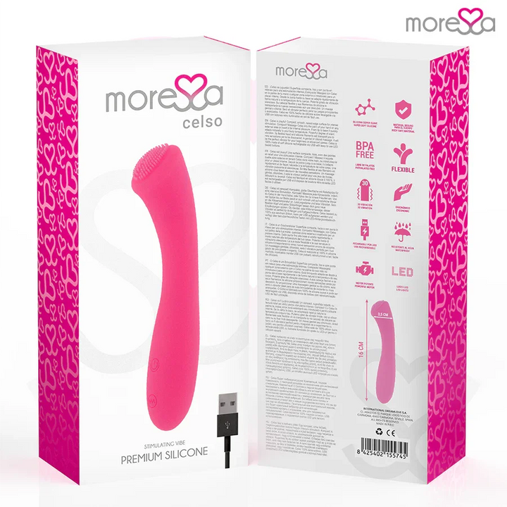 MORESSA - CELSO MASAJEADOR DUO PUNTO G Y SUERO PELVICO PREMIUM SILICONE RECARGABLE - Nuvica