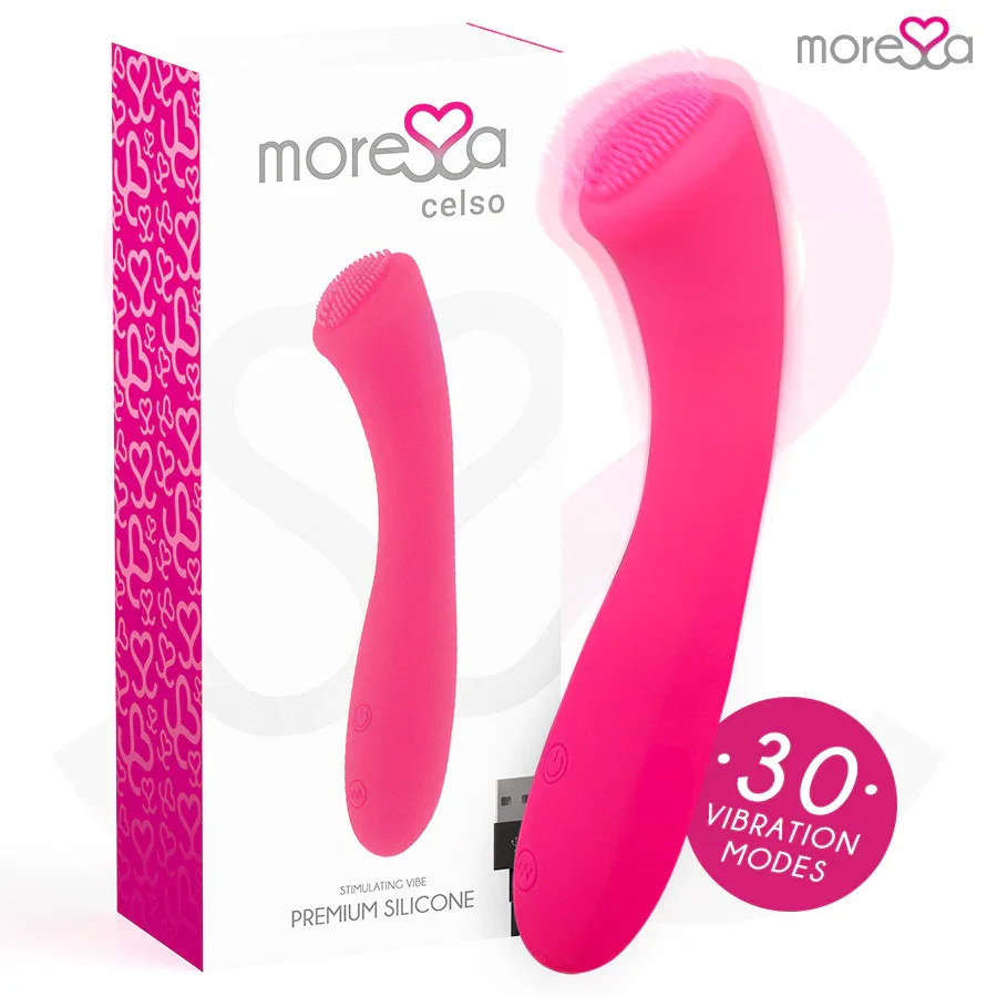 MORESSA - CELSO MASAJEADOR DUO PUNTO G Y SUERO PELVICO PREMIUM SILICONE RECARGABLE - Nuvica