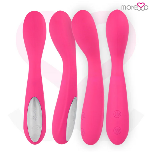 MORESSA - DRUSO MASAJEADOR DUO PUNTO G Y SUERO PELVICO PREMIUM SILICONE RECARGABLE - Nuvica