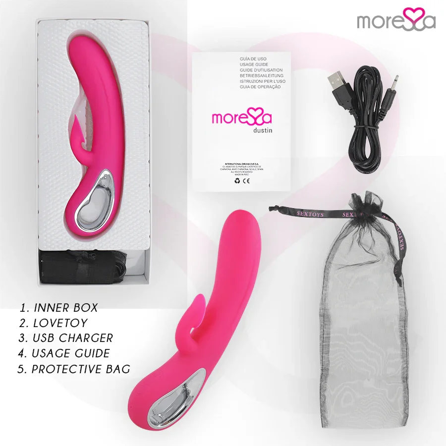 MORESSA - DUSTIN ONDAS ESTIMULADORAS CLITORIAL Y POTENTE VIBRACIÓN PREMIUM SILICONE RECARGABLE - Nuvica