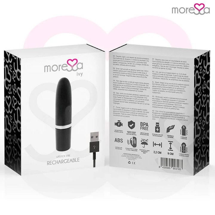 MORESSA - IVY MASAJEADOR SIMULADOR LABIAL DE VIAJE NEGRO - Nuvica