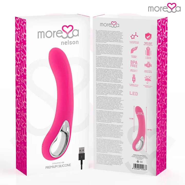 MORESSA - NELSON MASAJEADOR PUNTO G PREMIUM SILICONE RECARGABLE - Nuvica