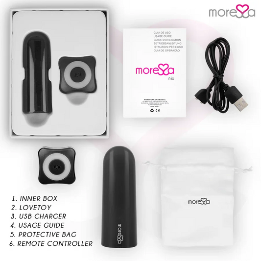MORESSA - NIX POTENTE VIBRADOR MULTI JUEGOS CONTROL REMOTO NEGRO - Nuvica