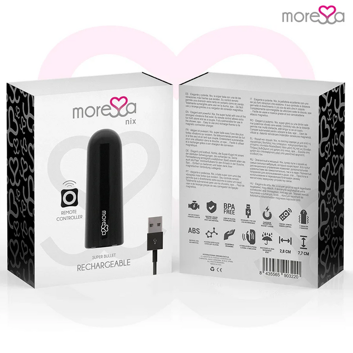 MORESSA - NIX POTENTE VIBRADOR MULTI JUEGOS CONTROL REMOTO NEGRO - Nuvica