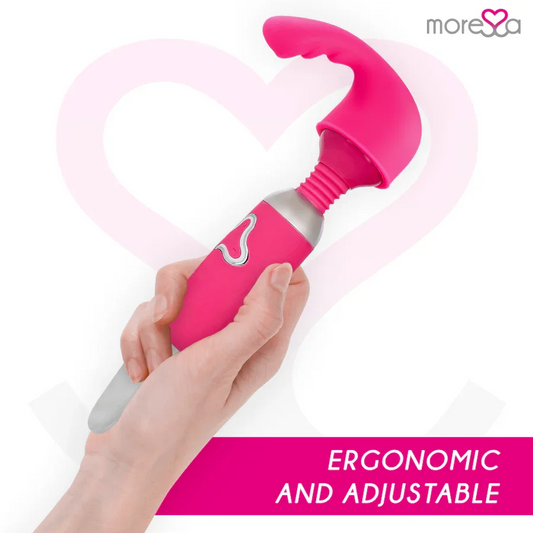 MORESSA - ODILON WAND POTENTE MOTOR MAS DOS CABEZALES PREMIUM SILICONE RECARGABLE - Nuvica