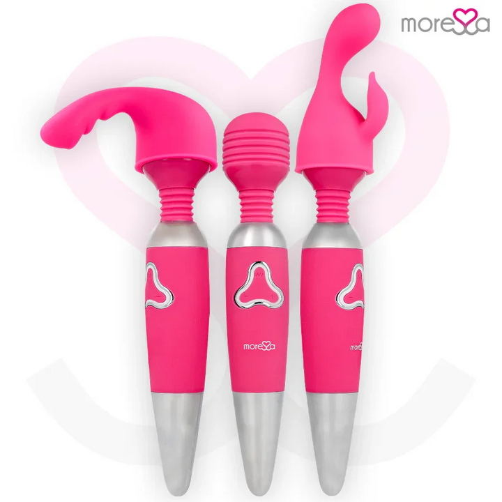 MORESSA - ODILON WAND POTENTE MOTOR MAS DOS CABEZALES PREMIUM SILICONE RECARGABLE - Nuvica