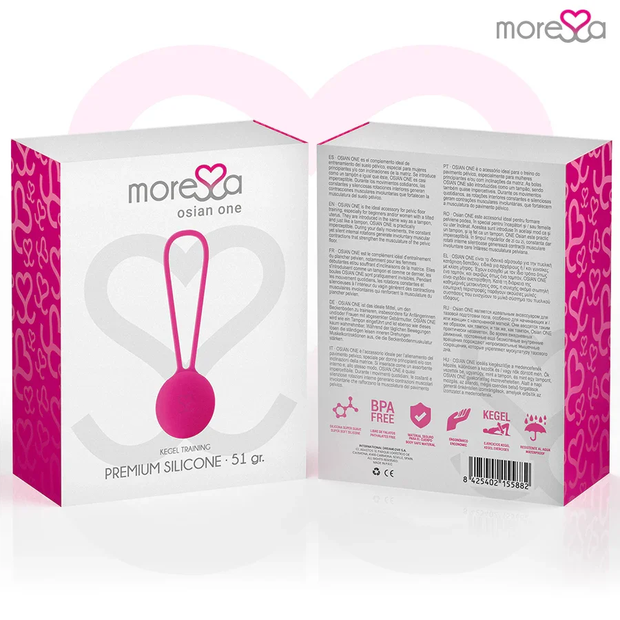 MORESSA - OSIAN ONE ENTRENAMIENTO SUELO PELVICO 51gr PREMIUM SILICONA ROSA - Nuvica