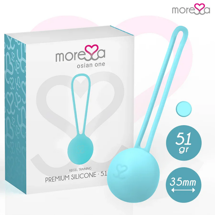 MORESSA - OSIAN ONE ENTRENAMIENTO SUELO PELVICO 51gr PREMIUM SILICONA TURQUESA - Nuvica
