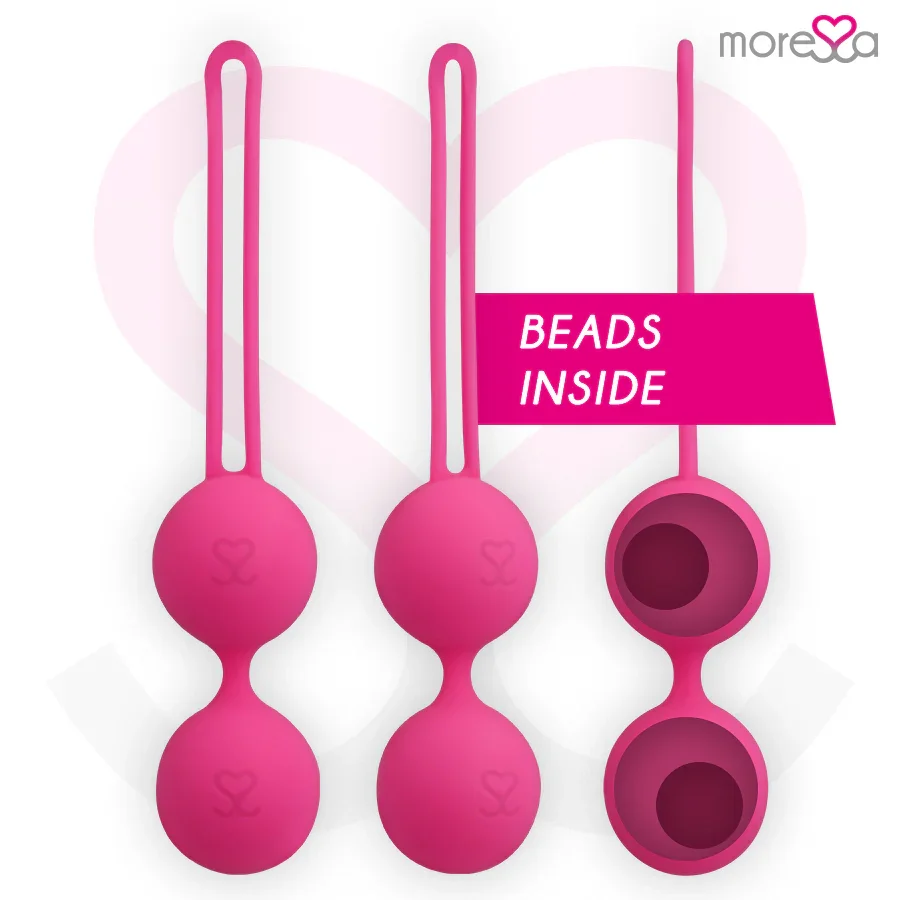 MORESSA - OSIAN THREE ENTRENAMIENTO SUELO PELVICO 85 gr PREMIUM SILICONA ROSA - Nuvica