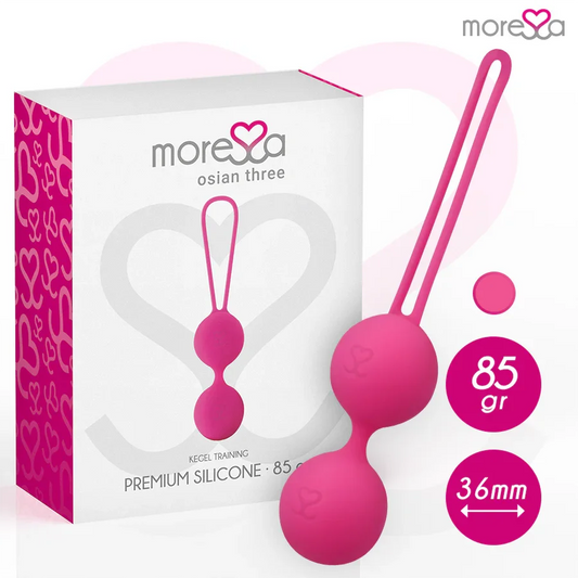 MORESSA - OSIAN THREE ENTRENAMIENTO SUELO PELVICO 85 gr PREMIUM SILICONA ROSA - Nuvica
