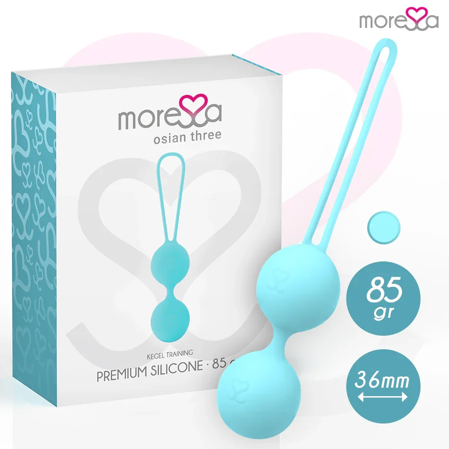 MORESSA - OSIAN THREE ENTRENAMIENTO SUELO PELVICO 85 gr PREMIUM SILICONA TURQUESA - Nuvica