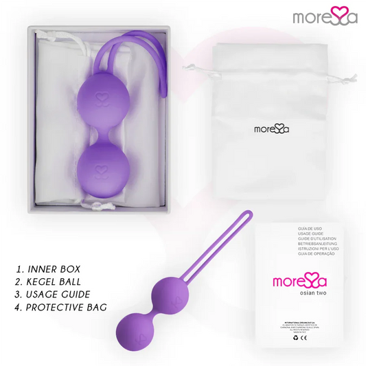 MORESSA - OSIAN TWO ENTRENAMIENTO SUELO PELVICO 101gr PREMIUM SILICONA LILA - Nuvica