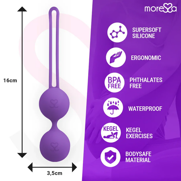 MORESSA - OSIAN TWO ENTRENAMIENTO SUELO PELVICO 101gr PREMIUM SILICONA LILA - Nuvica