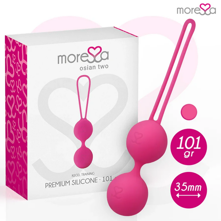 MORESSA - OSIAN TWO ENTRENAMIENTO SUELO PELVICO 101gr PREMIUM SILICONA ROSA - Nuvica