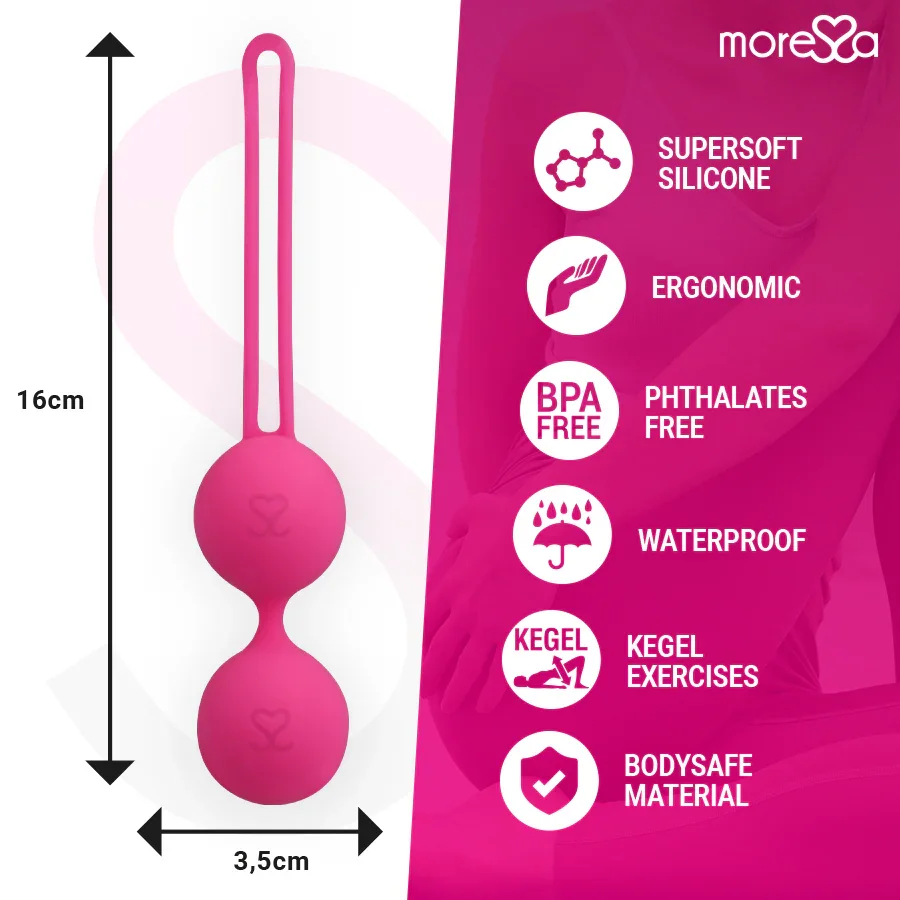 MORESSA - OSIAN TWO ENTRENAMIENTO SUELO PELVICO 101gr PREMIUM SILICONA ROSA - Nuvica