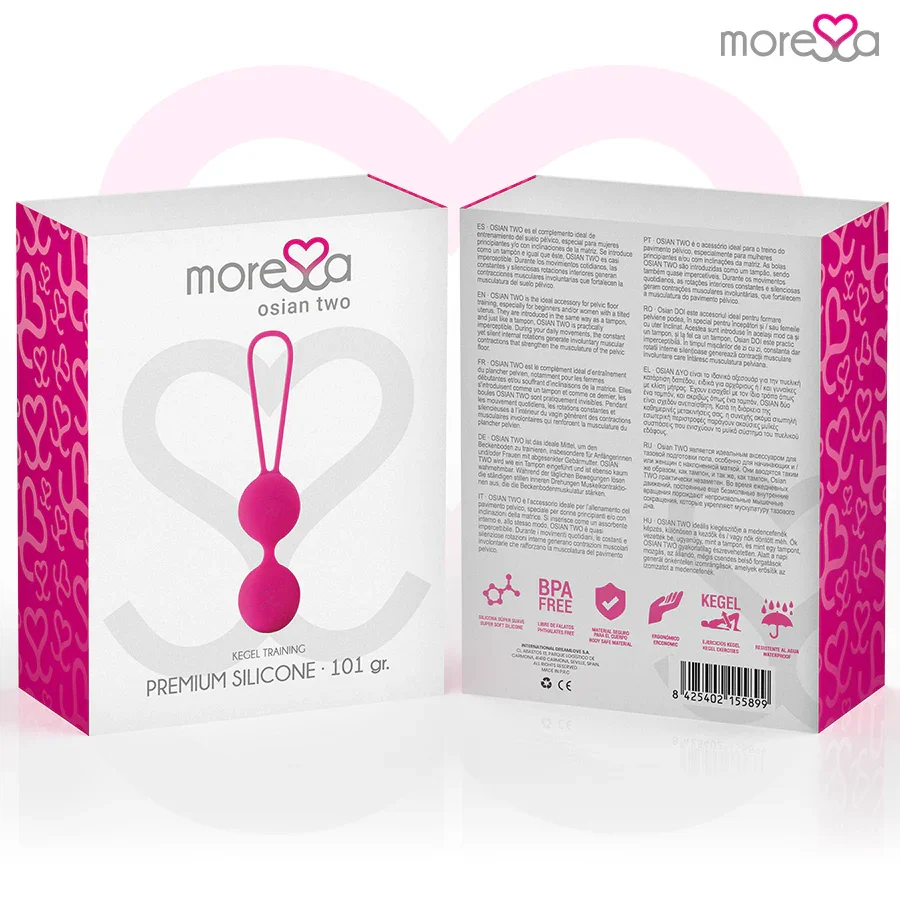 MORESSA - OSIAN TWO ENTRENAMIENTO SUELO PELVICO 101gr PREMIUM SILICONA ROSA - Nuvica