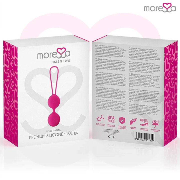 MORESSA - OSIAN TWO ENTRENAMIENTO SUELO PELVICO 101gr PREMIUM SILICONA ROSA - Nuvica