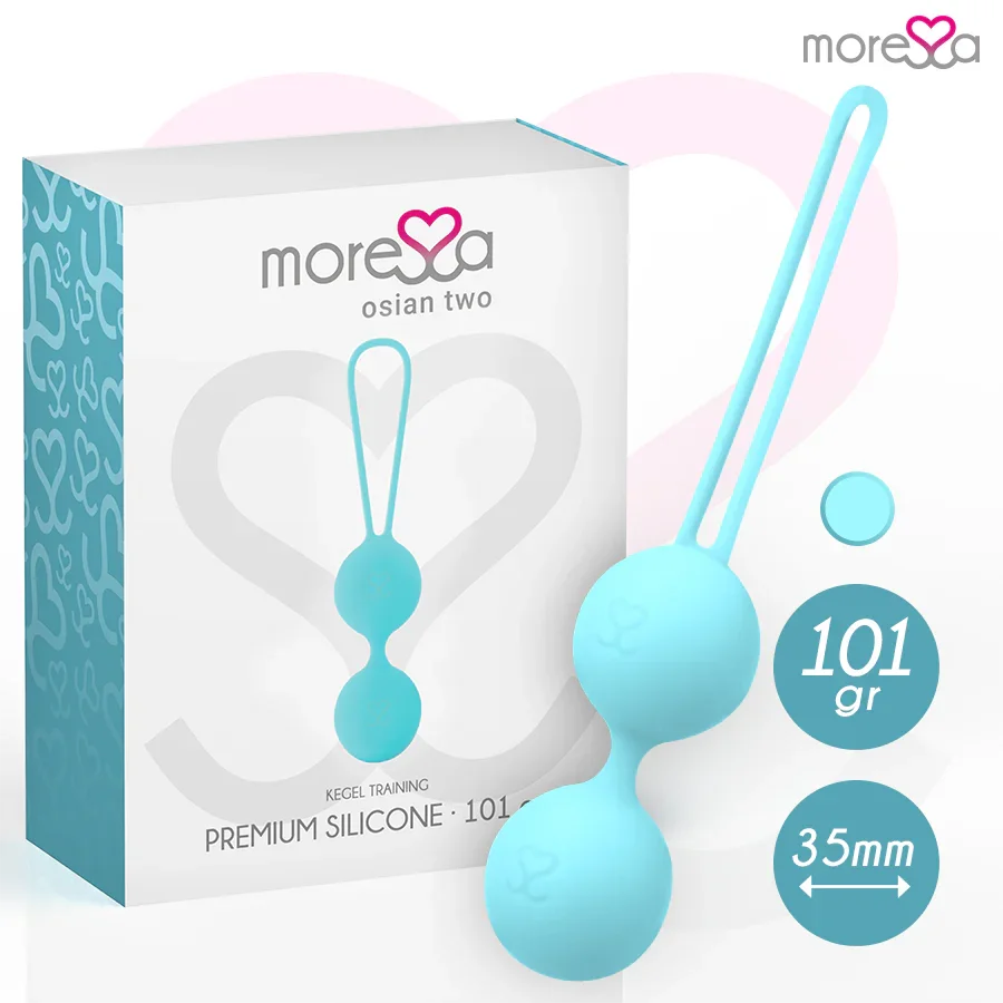 MORESSA - OSIAN TWO ENTRENAMIENTO SUELO PELVICO 101gr PREMIUM SILICONA TURQUESA - Nuvica