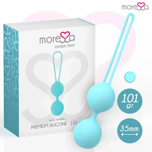 MORESSA - OSIAN TWO ENTRENAMIENTO SUELO PELVICO 101gr PREMIUM SILICONA TURQUESA - Nuvica