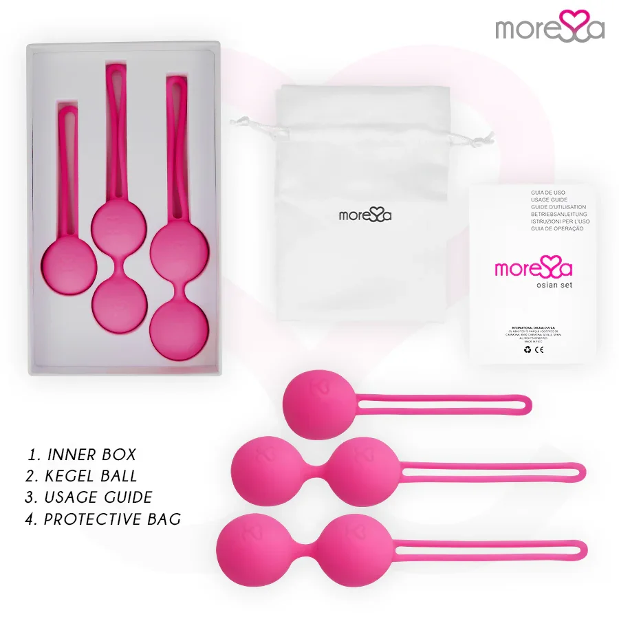 MORESSA - OSIAN SET PREMIUM SILICONA ROSA (Osian One - 51 g | Osian Two - 101 g | Osian Three 85 g) - Nuvica