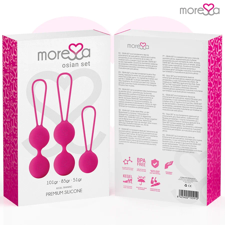 MORESSA - OSIAN SET PREMIUM SILICONA ROSA (Osian One - 51 g | Osian Two - 101 g | Osian Three 85 g) - Nuvica