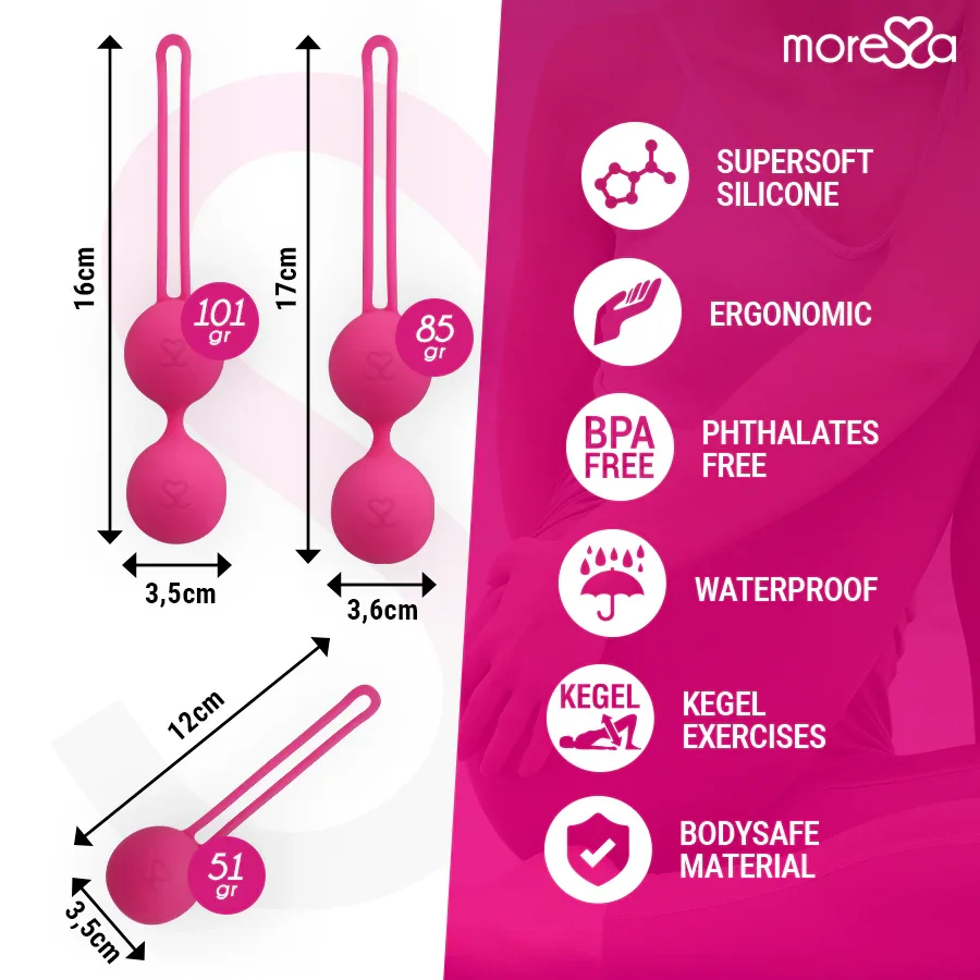 MORESSA - OSIAN SET PREMIUM SILICONA ROSA (Osian One - 51 g | Osian Two - 101 g | Osian Three 85 g) - Nuvica