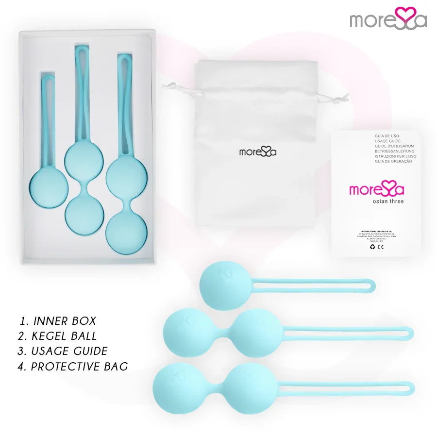 MORESSA - OSIAN SET Osian One; 51 Gr / Osian Two; 101 Gr / Osian Three 85 gr PREMIUM SILICONA TURQUESA - Nuvica
